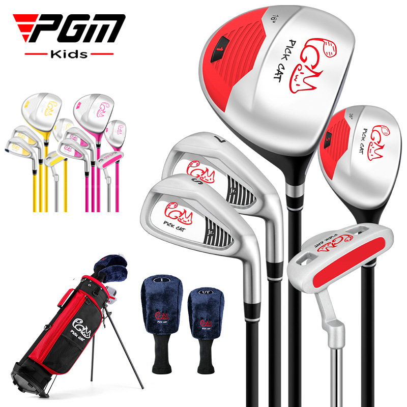 Golf Equipment For Kids - PGM เด็กกอล์ฟคลับชุดจูเนียร์ขวามือสแตนเลสเด็กเริ่มต้น5Pcs เสากระเป๋า JRTG007ขายส่ง