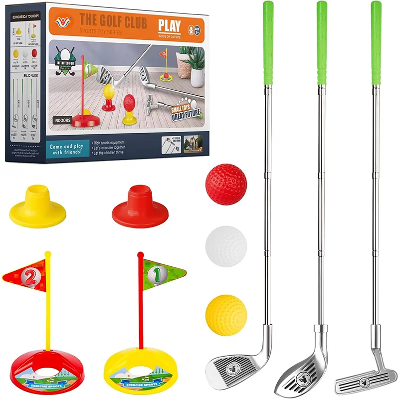 Golf Equipment For Kids - ชุดไม้กอล์ฟ 1 ชุด ของเล่นกีฬากลางแจ้ง เกมกีฬา ของเล่นกอล์ฟแบบยืดหดได้สำหรับการแข่งขันและเล่นแบบโต้ตอบในร่ม