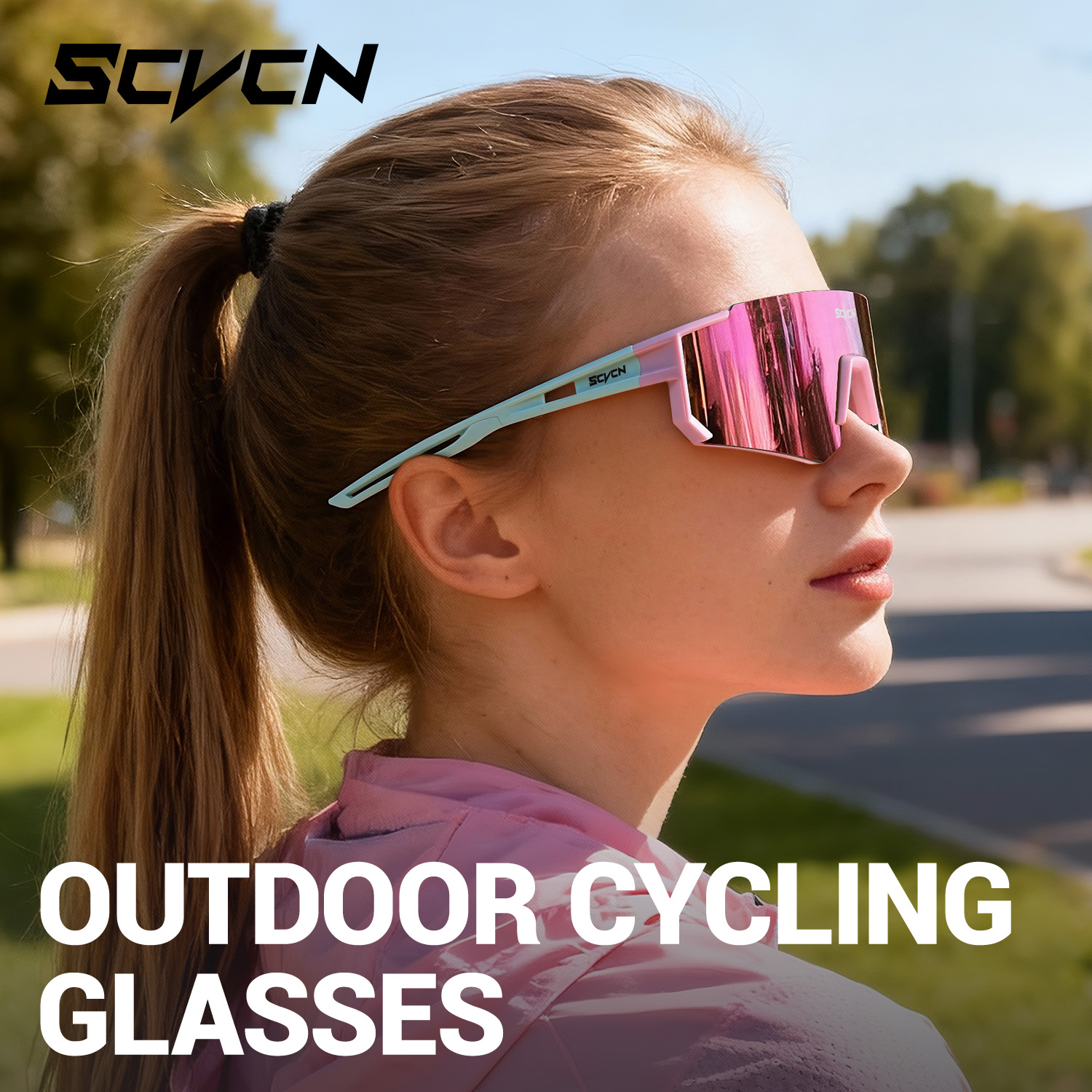 แว่นตาปั่นจักรยาน SCVCN สีชมพู - Golf Equipment Photos บทวิจารณ์และราคา