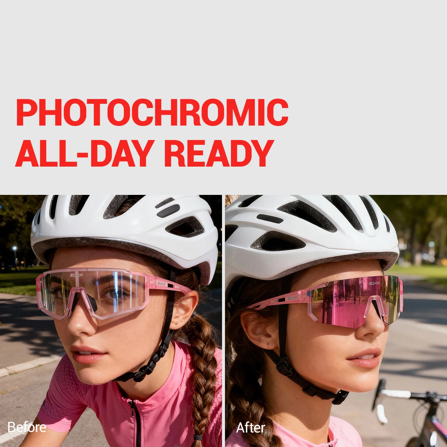 แว่นตาปั่นจักรยานสีชมพู SCVCN  - Golf Equipment Photos บทวิจารณ์และราคา
